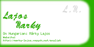 lajos marky business card